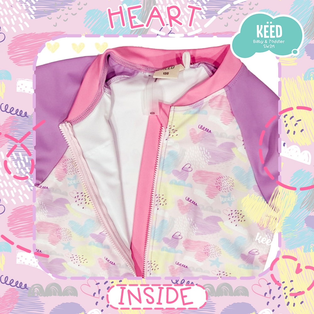 KEED بدلة سباحة بنات بتنورة Heart — صورة 3