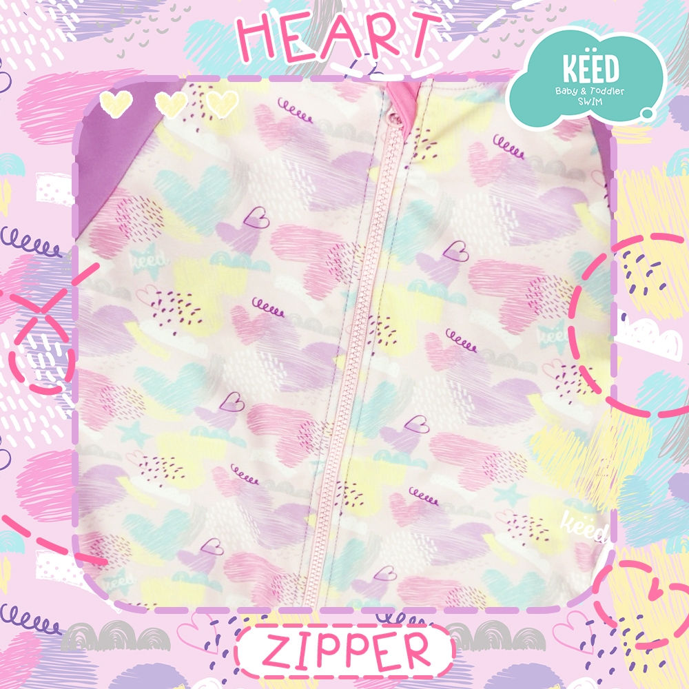 KEED بدلة سباحة بنات بتنورة Heart — صورة 2