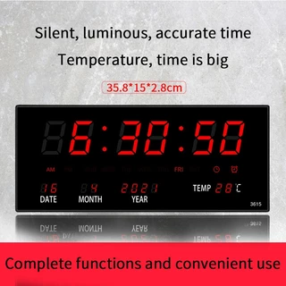นาฬิกาดิจิตอล LED รุ่นJH-3615 แขวนติดผนัง Number ClockLED ขนาด 36x15x3CM พร้อมส่งฟรีหัวชาทและอะแดปเตอร์
