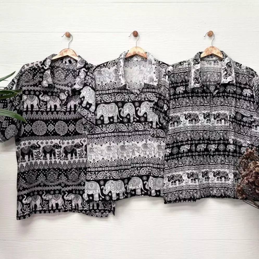 เสื้อคอฮาวายลายช้าง อก 44/46/48 คละลาย thumbnail 7