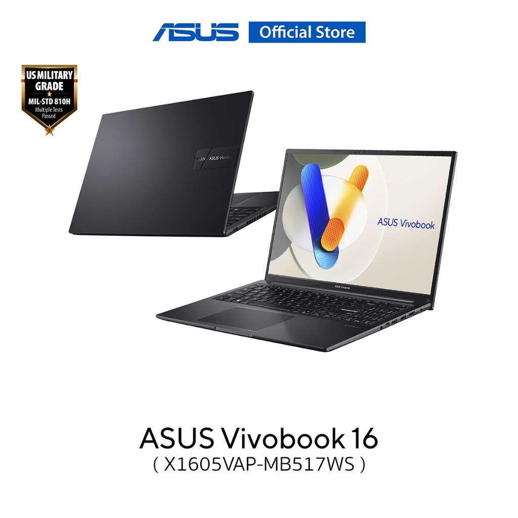 ASUS Vivobook 16 (X1605VAP-MB517WS) thin and light laptop, 16" WUXGA, Intel i5-120U, 16GB DDR4, 1TB 