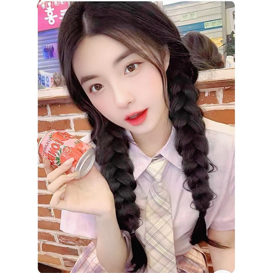 COD [จัดส่งทุกวัน] แฟชั่นเกาหลี วิกผม ผมเปีย แฮร์พีช เหมือนผมจริง น่ารัก 4 สี ดูเป็นธรรมชาติ เครื่องประดับผม เครื่องประด