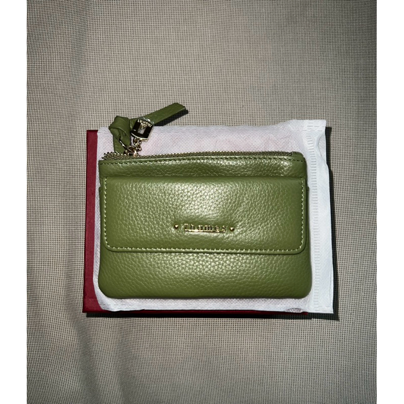 กระเป๋าสตางค์หนังแท้ ยี่ห้อ Thames รุ่น Wallets - TH60267 สีเขียว