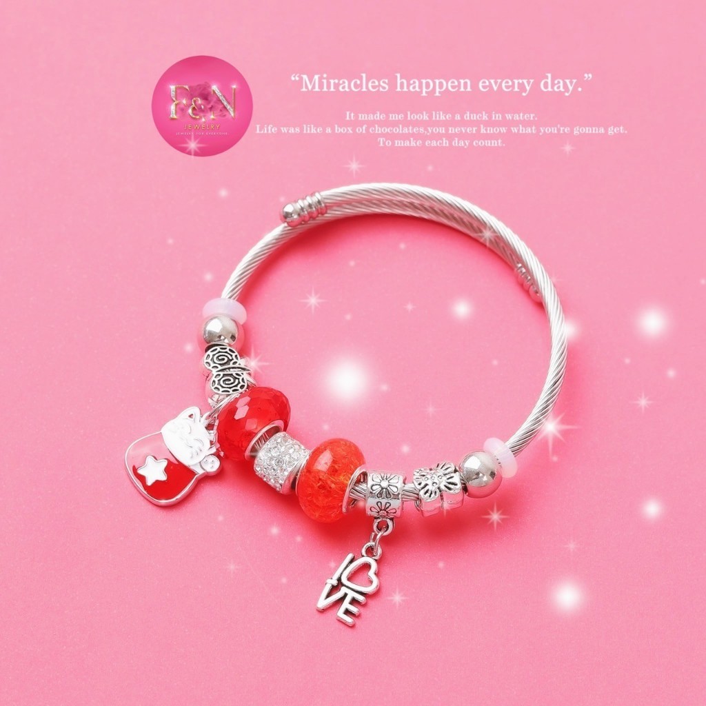 สร้อยข้อมือ PANDORA กำไลข้อมือ ผู้หญิง กำไลแพนโดร่า พร้อมกล่อง (A0012)
