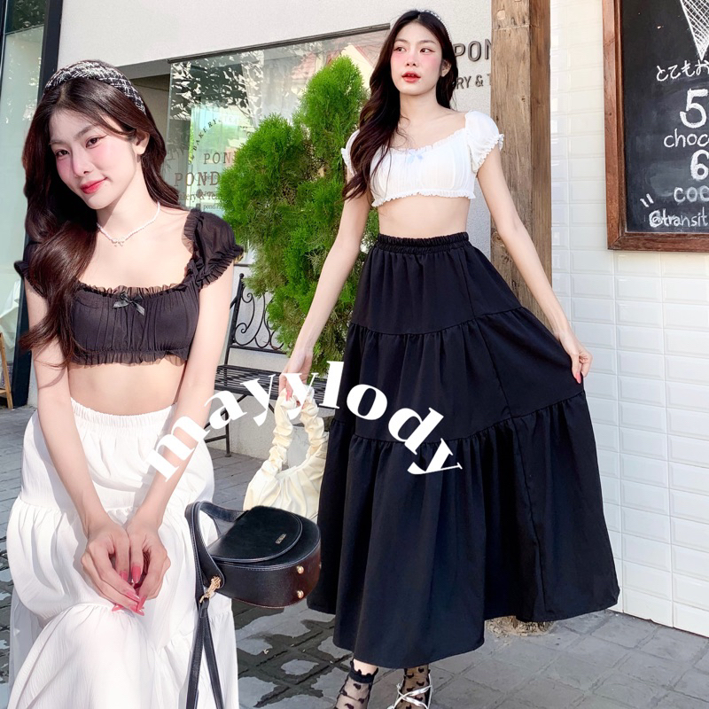 mayylody (ขายเเยกชิ้น ) เสื้อครอป กล้ามมินิ + กระโปรงยาว แมทซ์สุดเกร๋สวยเซ็กซี่แซบๆๆ ไปทะเล ไปคาเฟ่ สวยปังจร้า