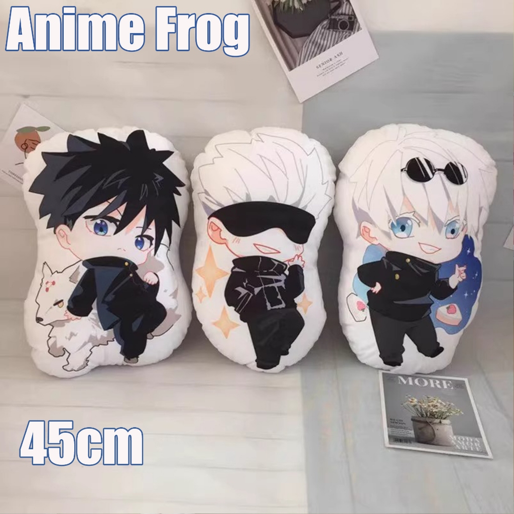 Anime Frog เวอร์ชั่น Q หมอนกอด อนิเมะ Jujutsu Kaisen Fushiguro Megumi มหาเวทย์ผนึกมาร หมอนตุ๊กตายัดไส้สําหรับตกแต่งบ้าน