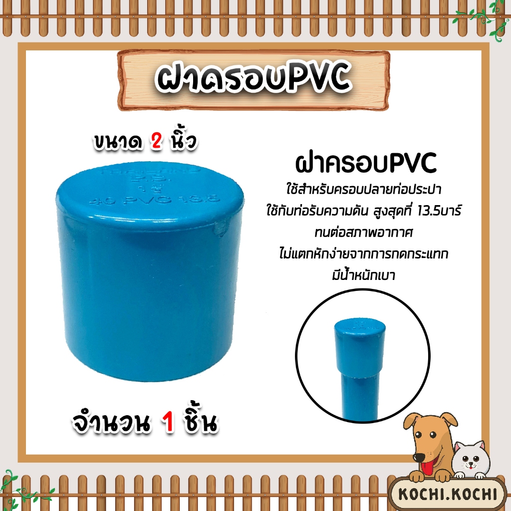 ฝาครอบท่อ PVC สีฟ้า 2 นิ้ว ใช้เป็นอุปกรณ์ท่อประปาได้ เป็นตัวอุดท่อ หรือฝาปิดท่อพีวีซี มาตรฐานดี ได้คุณภาพ