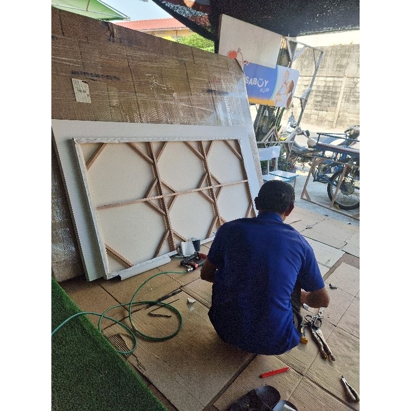 เฟรมผ้าใบ แคนวาสแท้ ขนาด120x170 ,130x160,140x170,150x160, 120x190cmใช้canvas380gramโครงไม้แข็งแรงลบเหลี่ยมขึงตึง
