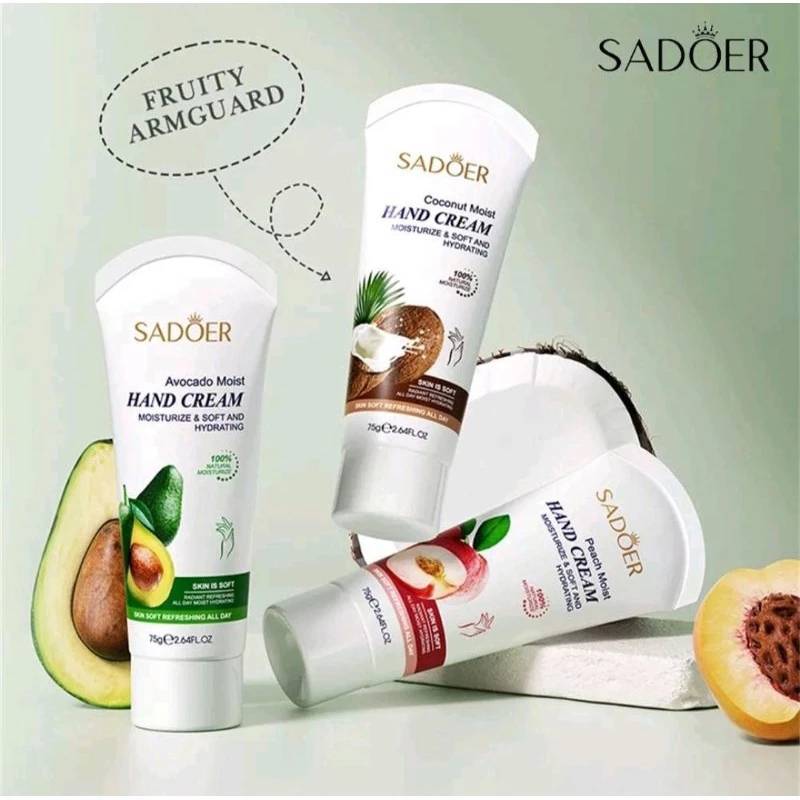 SADOER HAND CREAM ครีมทามือ มี 3 สูตร ( 75 g. หลอดขาว )