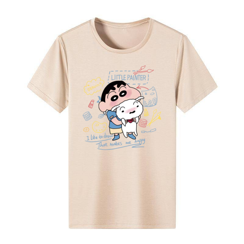 เสื้อยืดคอกลม ผ้ากีฬา สีกากี ชายหญิง เสื้อยืดแฟชั่นสไตล์เกาหลี