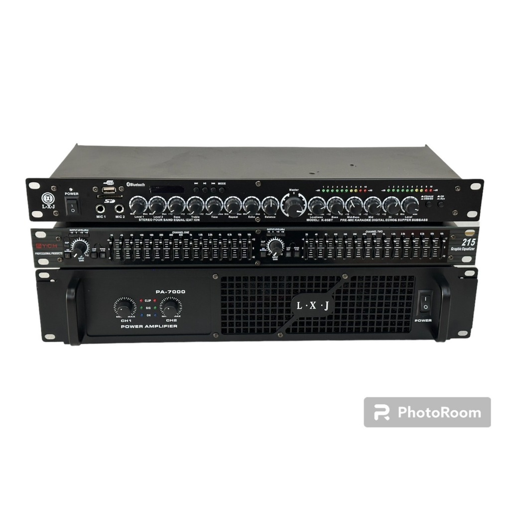 ชุดเครื่องเสียง เครื่องเสียงกลางแจ้ง เพาเวอร์แอมป์+ปรีแอมป์+EQ( เพาเวอร์แอมป์8000WPMPO PA-7000+EQ215+ปรีแอม ราคา ถูกที่สุด ดีลบีเคเค แกลเลอรีภาพที่ 3