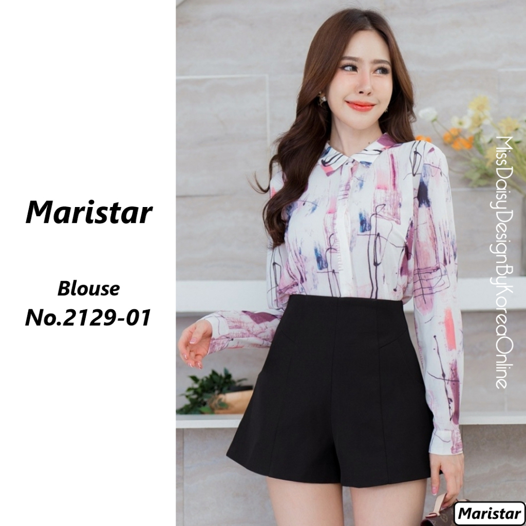 Maristar เสื้อแขนยาวผ้าพิมพ์ลาย No.2129 ผ้า Polyester 100%