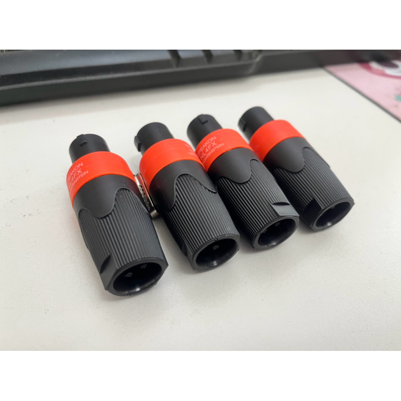 สเป็คคอน ตัวผู้(NEUTRIK)สีส้ม แพ็คละ 4 ตัว สำหรับเข้าสายลำโพง วัสดุเกรดดี ทนทานต่อความร้อน