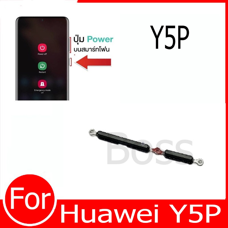ปุ่มกดสวิทช์ด้านนอก Huawei Y5P ปุ่มเปิด/ปิด ปรับระดับเสียงขึ้นลง ปุ่มเพิ่มเสียง ปุ่มลดเสียง