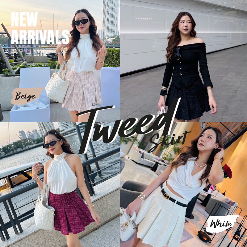 Basicsbysita | L991 - Tweed Skirt  กระโปรงผ้าทวิตทรงสวยมาก