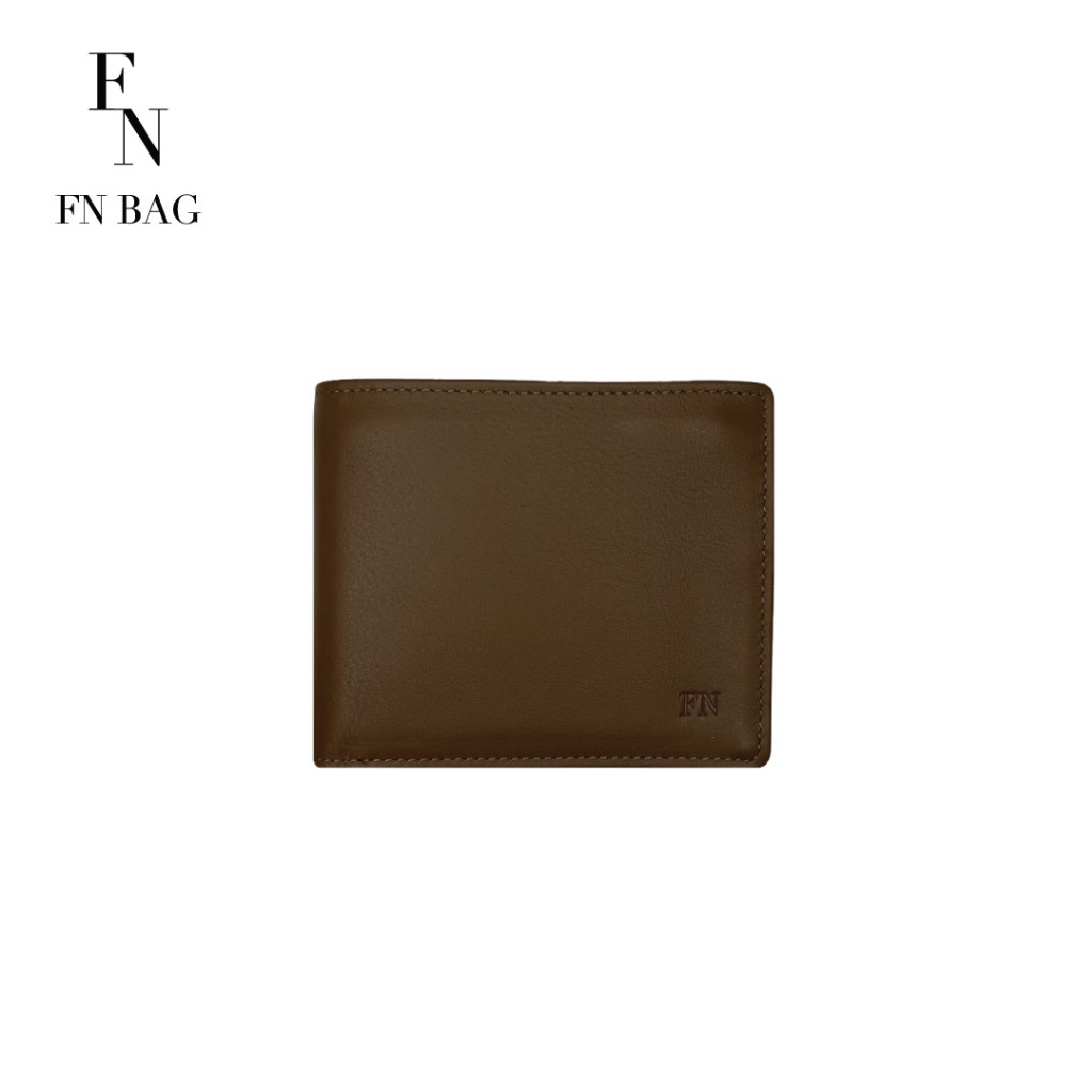 FN LEATHER BAG : กระเป๋าสตางค์หนังแท้ กระเป๋าสตางค์ผู้ชาย กระเป๋าสตางค์พับสั้น / Genuine leather wallet 1304-26057