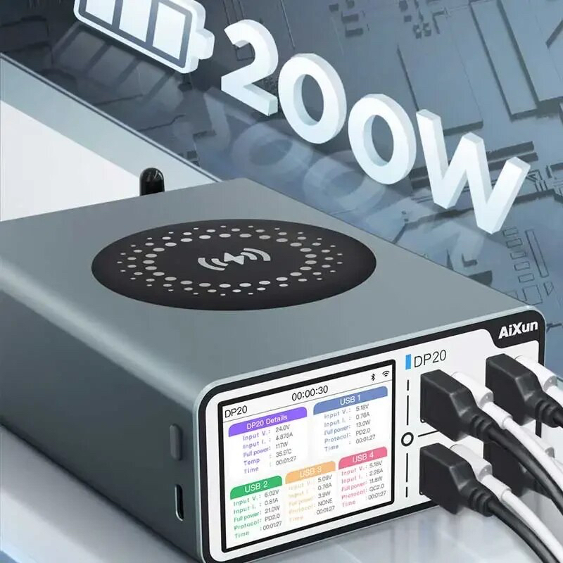 เครื่องชาร์จแบต Aixun DP20 Desktop Smart Fast Charger ความเร็วสูงชาร์จมือถือ