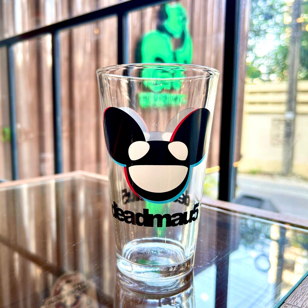 แก้วน้ำ แก้วทรงสูง แก้วไพน์ แก้วสกรีน ของขวัญ Deadmau5 Pint Glass มือ 1 ของแท้
