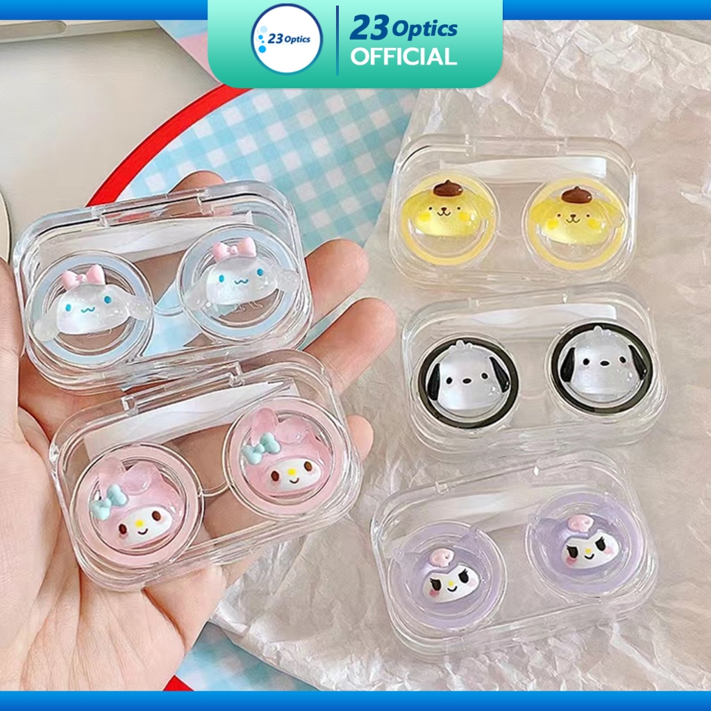 พร้อมส่ง ตลับคอนแทคเลนส์ลายการ์ตูน Sanrio แบบสุ่ม คละลาย แค่เปิดและปิด ใช้งานง่าย พกพาสะดวก