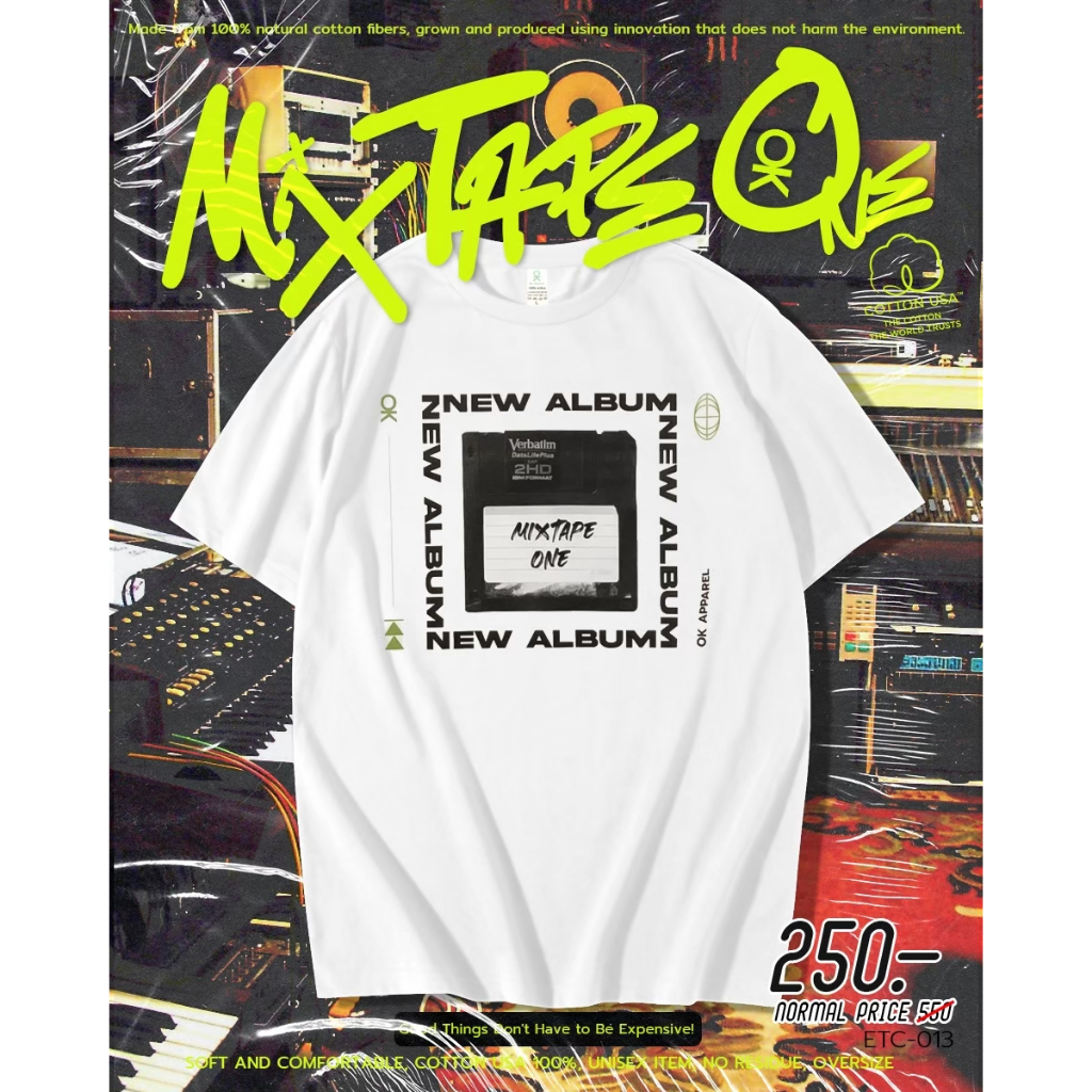 OK Apparel เสื้อยืดคอกลมแขนสั้น ลาย New album mixtape one Oversize Cotton USAคุ้มสุด!
