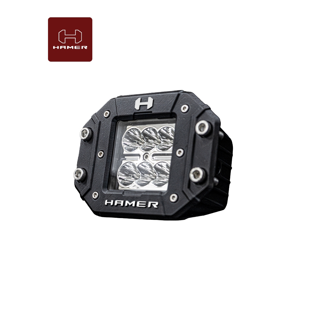 HAMER4x4 ไฟสปอร์ตไลท์  ขนาด 4.8" 18W  สี ขาวล้วน เบ้ายึดน็อตด้านหน้า(ราคา/ดวง)