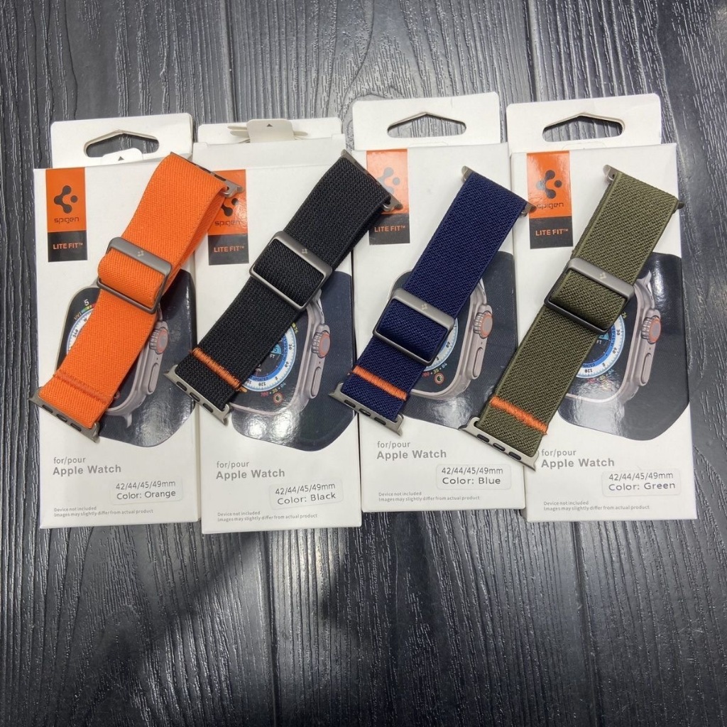 Spigen สายนาฬิกาข้อมือไนล่อน สําหรับ Apple Watch Ultra 49 มม. Series 8 7 6 5 4 3 2 1 SE (44 มม. 42 มม. 45 มม.)