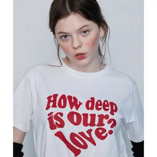 LUV IS TRUE / LUVISTRUE In LOVE TEE (White / Cream / Pink) How deep is our love?