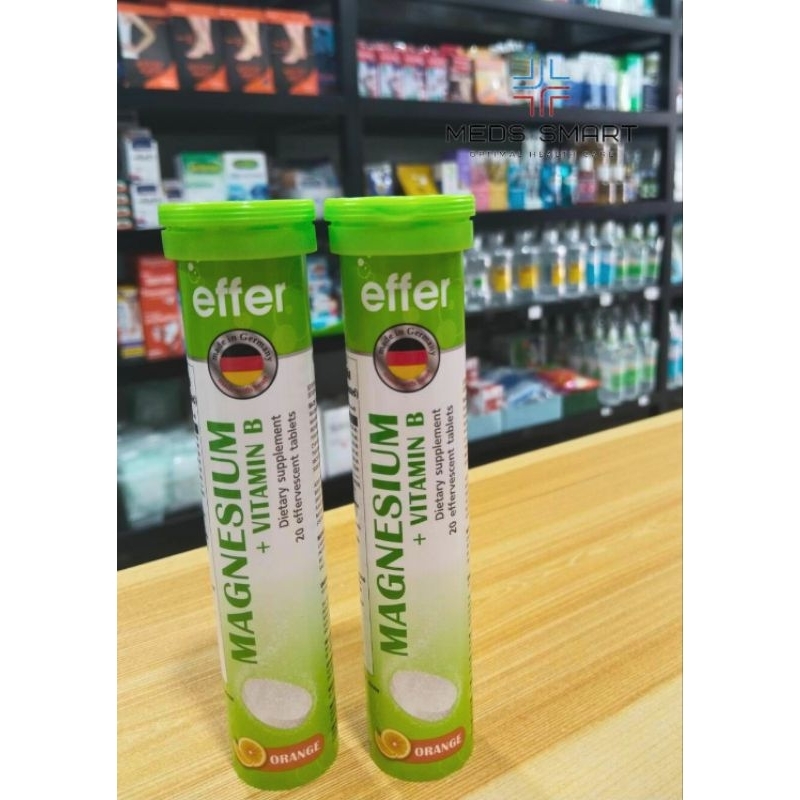 ผลิตภัณฑ์เสริมอาหาร effer magnesium+vitamin B วิตามินเม็ดฟู่