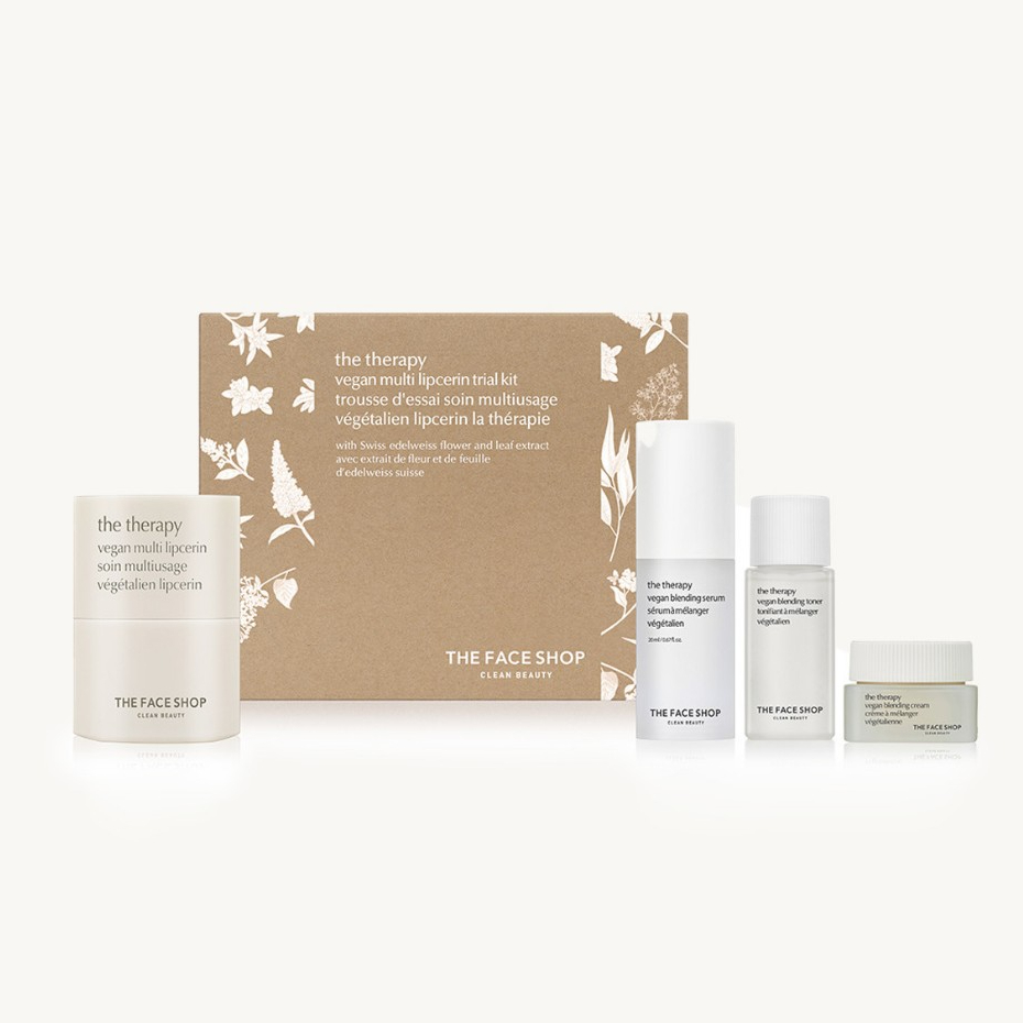(EXP 12/2026) THE FACE SHOP THE THERAPY VEGAN MULTI LIPCERIN TRIAL KIT