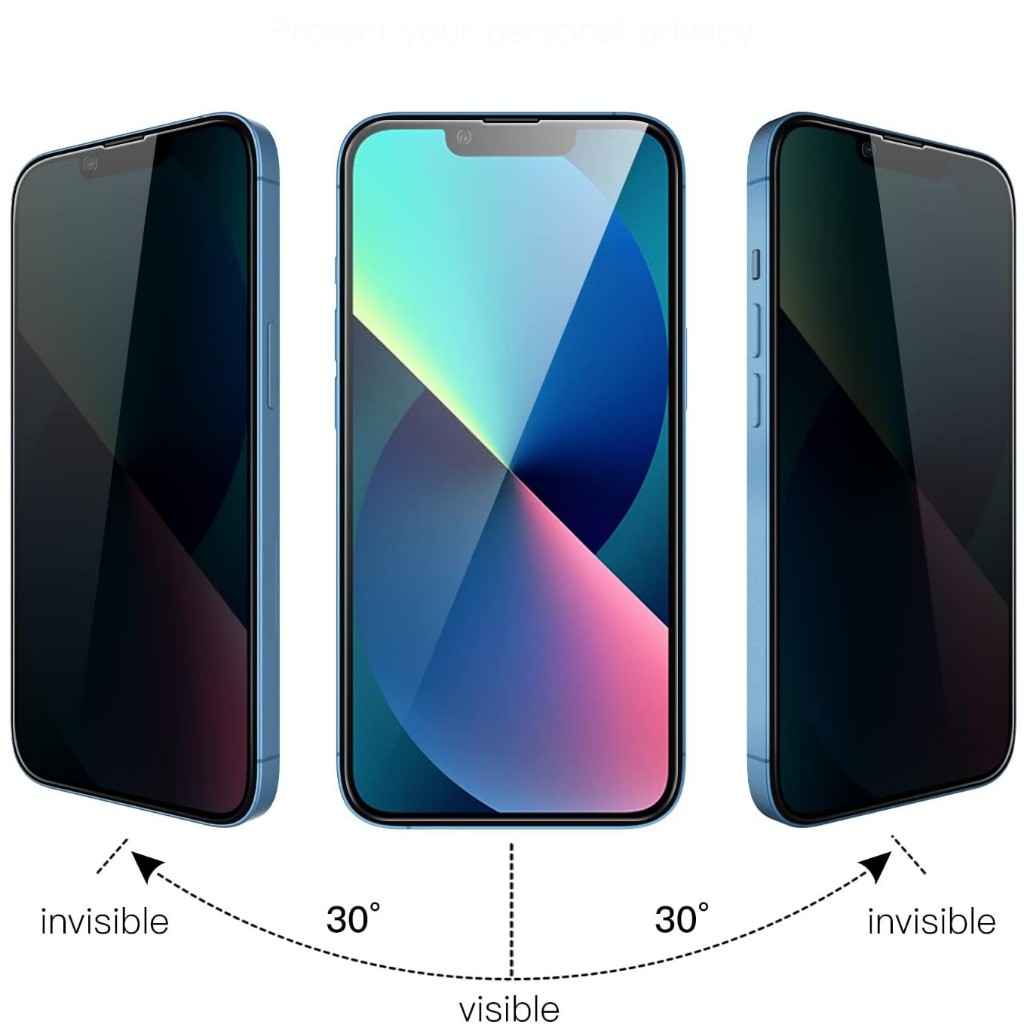 ฟิล์มกระจก แบบด้าน แบบกันเสือก ไอโฟน 13 / 14 / 15 Tempered Glass Screen Matte Privacy For iPhone 13 