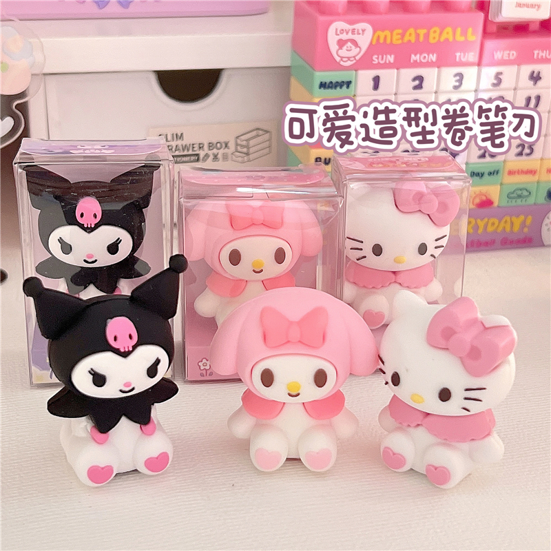 Sanrio Kuromi กบเหลาดินสอ รูปการ์ตูนตลก ขนาดเล็ก เครื่องเขียน สําหรับนักเรียน