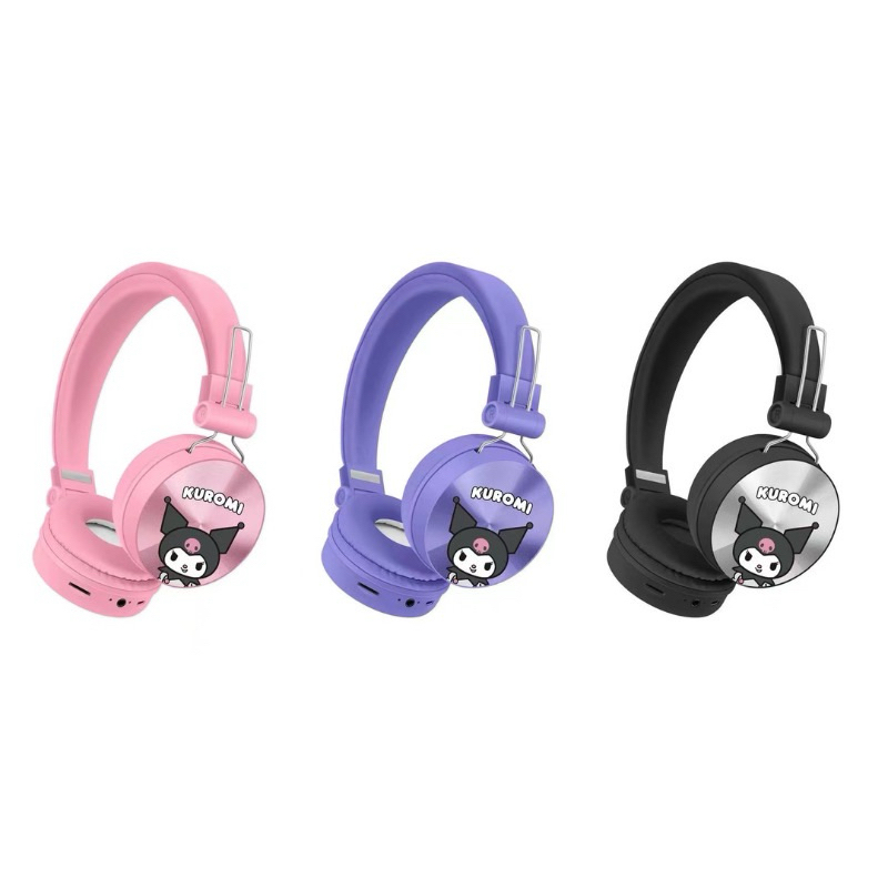 หูฟังคุโรมิและคิตตี้ไร้สาย รุ่นครอบหูจะช่วยตัดเสียงรบกวนภายนอกได้ ใช้งานได้นาน 18ชั่วโมงต่อการชาร์จ 1ครั้ง