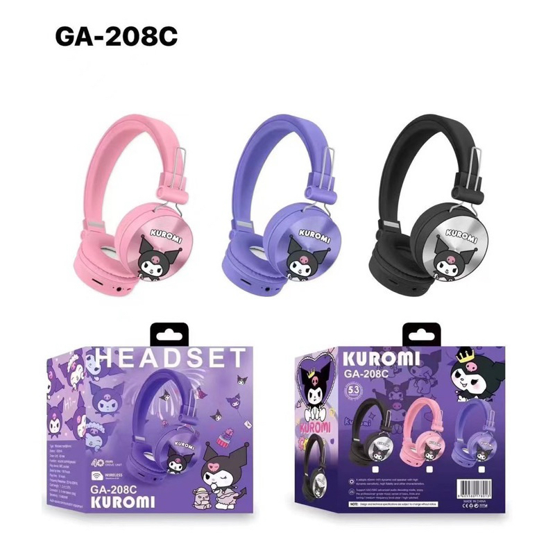หูฟังคุโรมิและคิตตี้ไร้สาย รุ่นครอบหูจะช่วยตัดเสียงรบกวนภายนอกได้ ใช้งานได้นาน 18ชั่วโมงต่อการชาร์จ 1ครั้ง