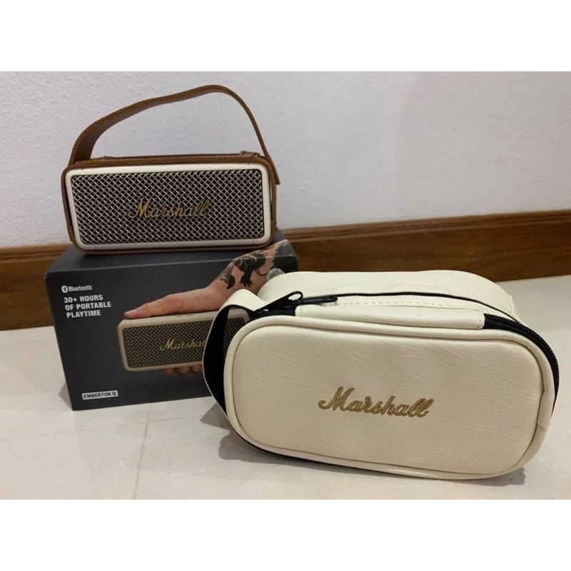 กระเป๋าใส่ลำโพง Marshall Emberton รุ่น1,2,3 ตรงรุ่น(หนังอย่างดี)บุด้านในนุ่ม พร้อมส่งจากไทย!!!