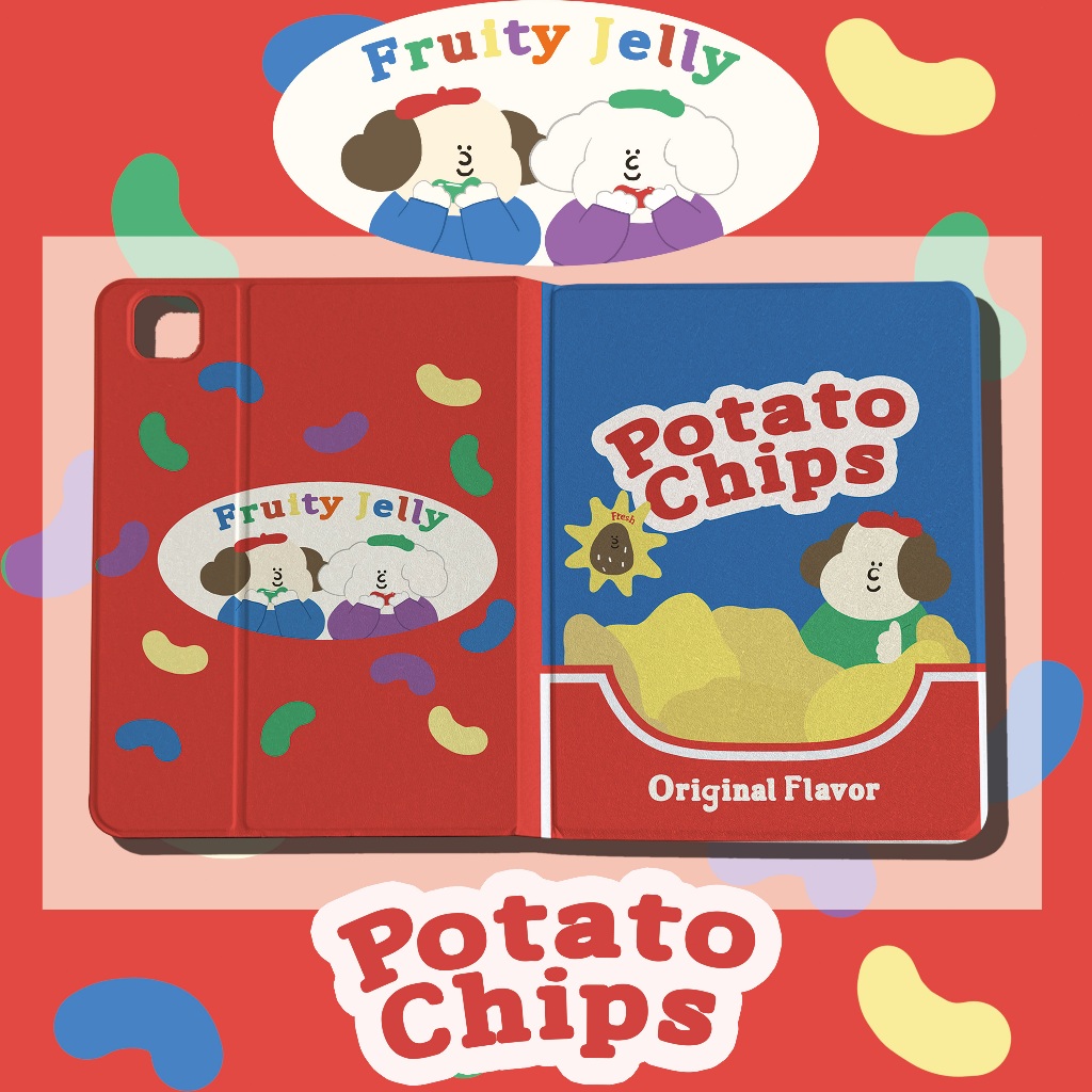 ส่งในพื้นที่ เคสไอแพด POTATO CHIPAS Gen9 เคส iPad PUPPY Air4/5/6 Case iPad มีที่เก็บปากกา 11pro2024