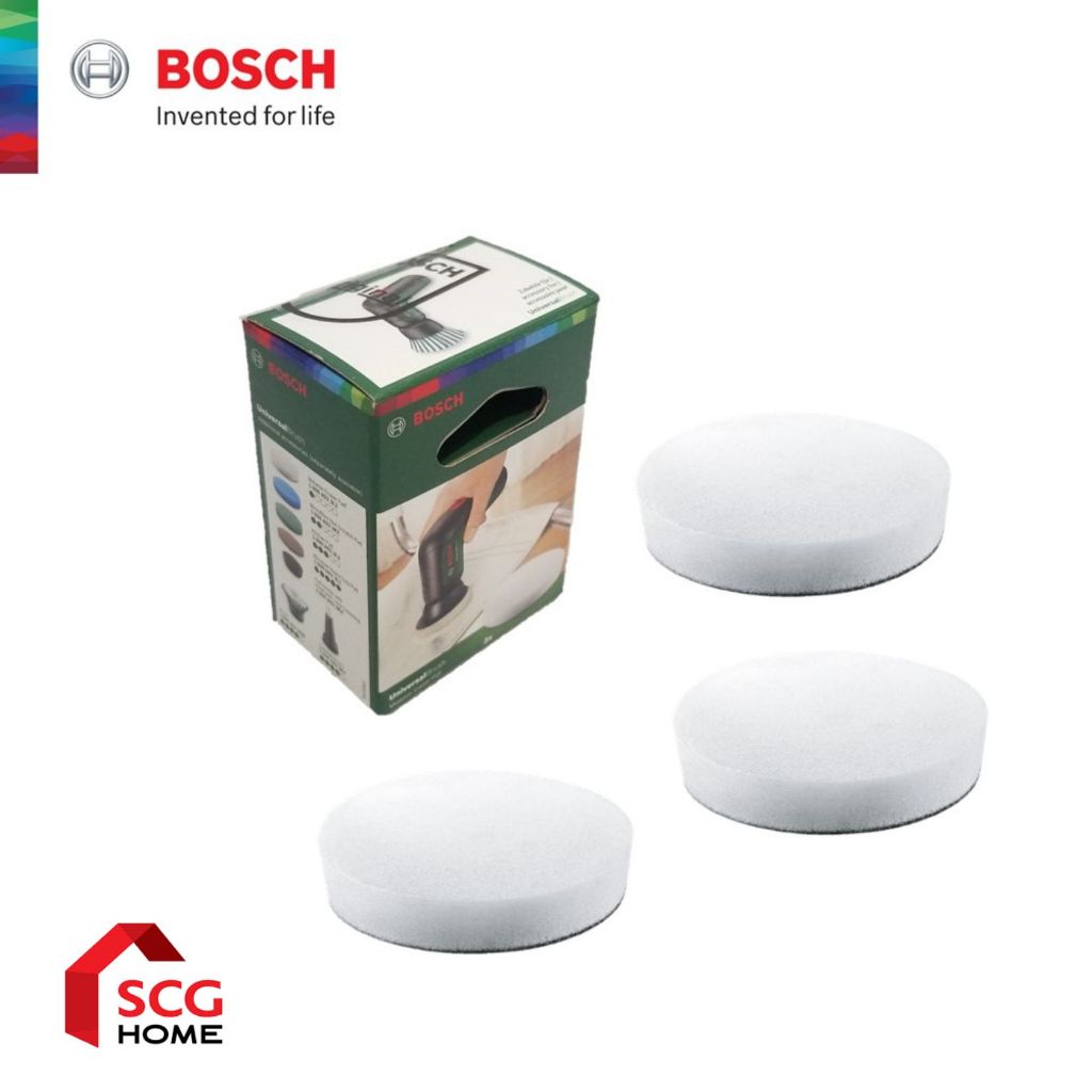 BOSCH แผ่นฟองน้ำ ขัดเงา Universal Brush สีขาว 3Pcs