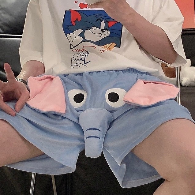 พร้อมส่ง🐘กางเกงขาสั้นงวงช้าง  ใส่นอน ใส่เท่ ตามเทรน น่ารักมาก - รูปที่ 5