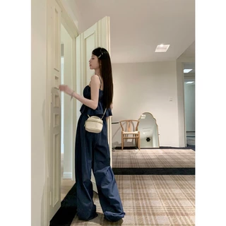 Cicishop(3209)SET2ชิ้น เสื้อสม็อกรอบอกสายปรับได้+กางเกงเอวสม็อกหลัง ใส่สบาย ซีซั่นไหนก็เอาอยู่ สายเเฟชั่นห้ามพลาด