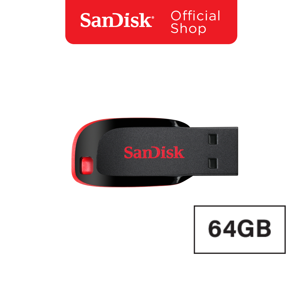 ซื้อ SanDisk CRUZER BLADE USB แฟลชไดร์ฟ 64GB, USB2.0 (SDCZ50_064G_B35, Black)