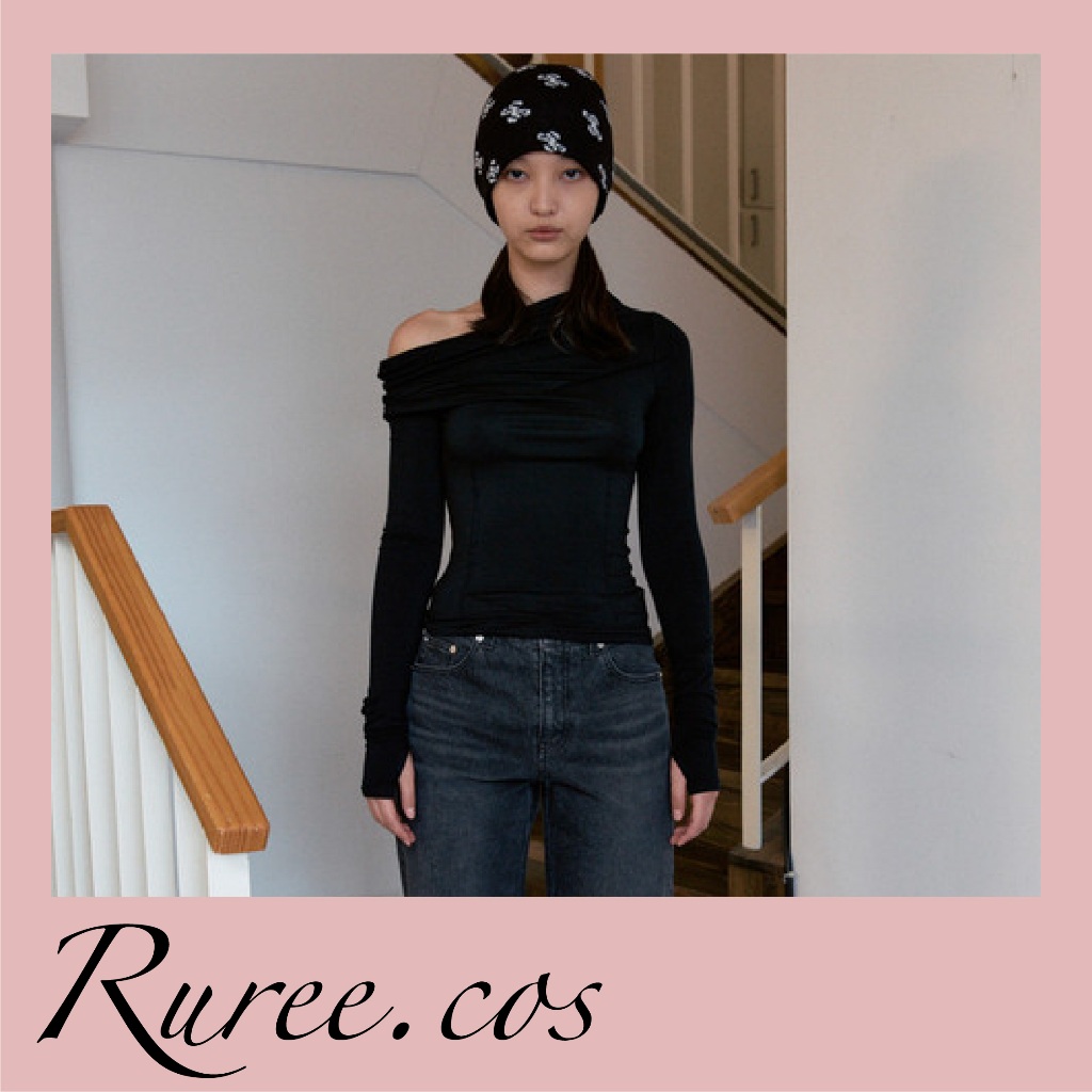 [พร้อมส่ง/ของแท้] Sinoon - Asymmetric Neck Long Sleeve