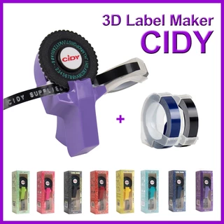 เครื่องทําฉลาก CIDY C101 DIY หลากสี พร้อมเทป  2 เทป 9mm ติดของ เขียนแบบแมนนวล หรือเติมลายนูน 3D 9 มม. 3 ชิ้น MOTEX E101