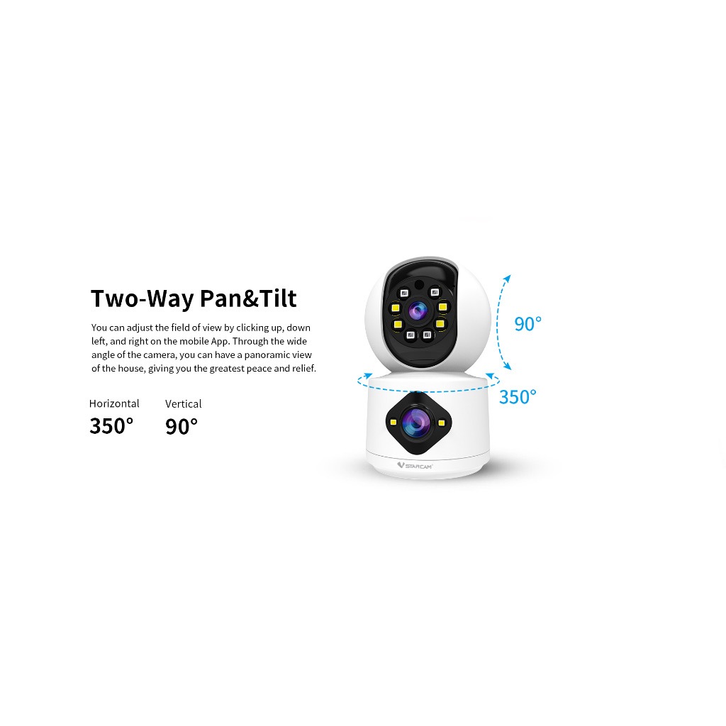 Vstarcam C992DR(เลนส์คู่) ใหม่2023 กล้องวงจรปิดไร้สาย ความละเอียด 2MP indoor มีAI+ คนตรวจจับสัญญาณเตือน