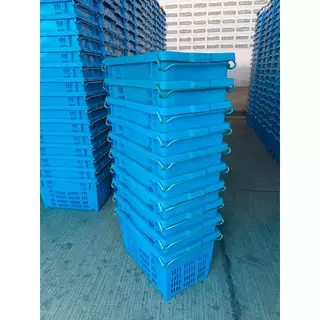 แพ็ค 10 ใบสั่งได้สูงสุด20ใบ ตะกร้าผลไม้ ลังหูเหล็ก เกรด อุตสาหกรรม บรรจุ 25 kg. หนา เหนียวทน