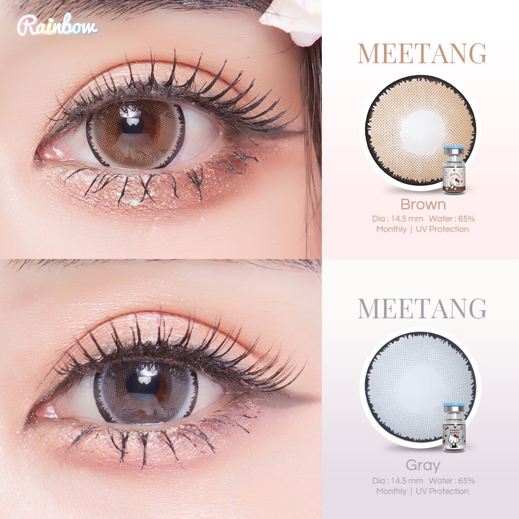 RainbowLens 👀🌈 MEETANG 💸 คอนแทคเลนส์ (รายเดือน) ค่าอมน้ำสูง💦 เลนส์กัน UV ☀️ นำเข้าจากเกาหลี✈️ ลิขสิท