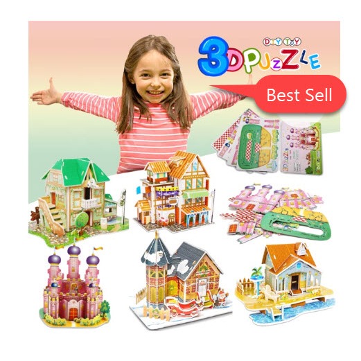 Model 3D puzzle จิ๊กซอว์ บ้านกระดาษ ตัวต่อ โมเดล ของเล่นเสริมพัฒนาการ ของเล่นเด็ก ของเล่น บ้านตุ๊กตา