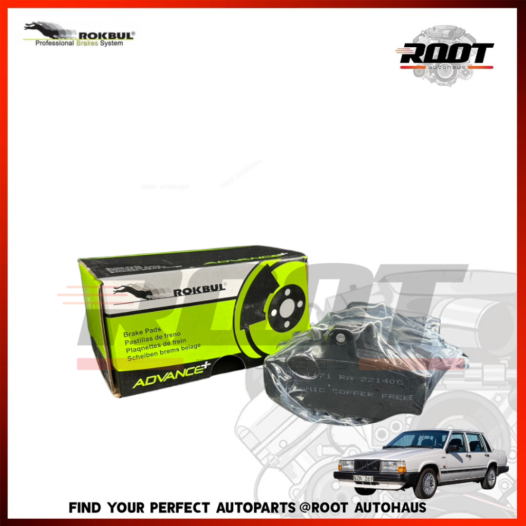 ROKBUL ผ้าดิสเบรคหลัง VOLVO 740 760 940 960 S90 เบอร์ DP 1171 RA