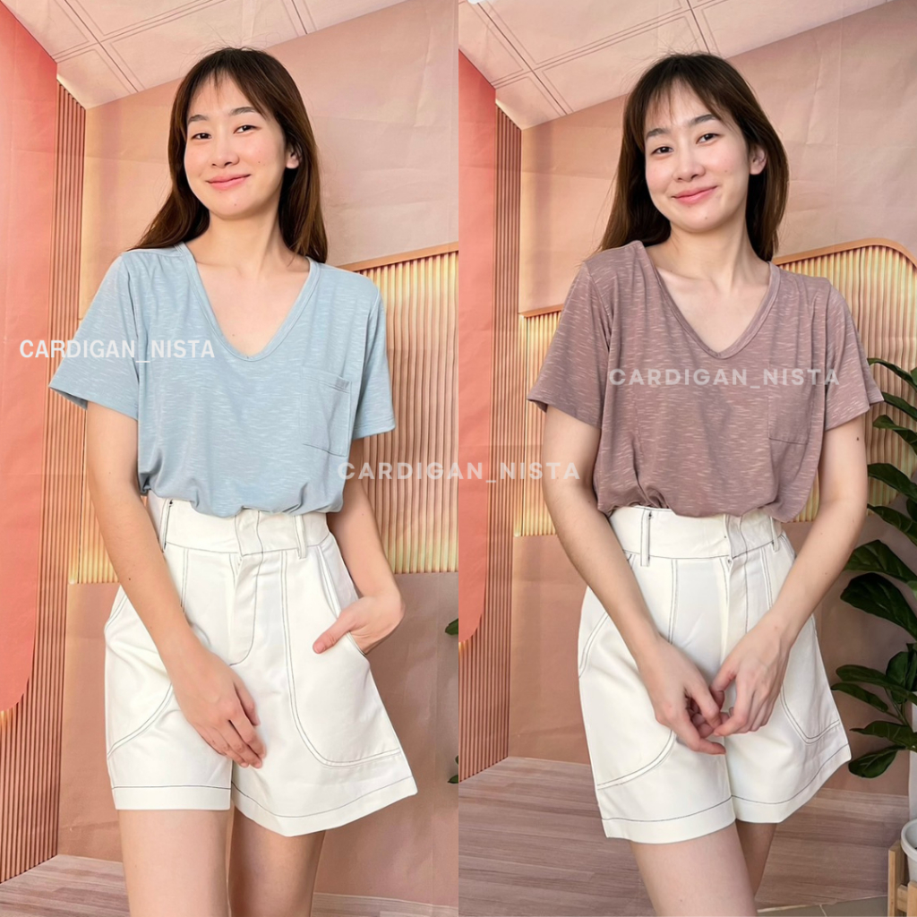 Gi-ants 📢📢 SUMMER เสื้อคอยูวีกระเป๋าผ้าสลาฟเนื้อผสมคอทตอล CARDIGAN_NISTA (GIAA2F)