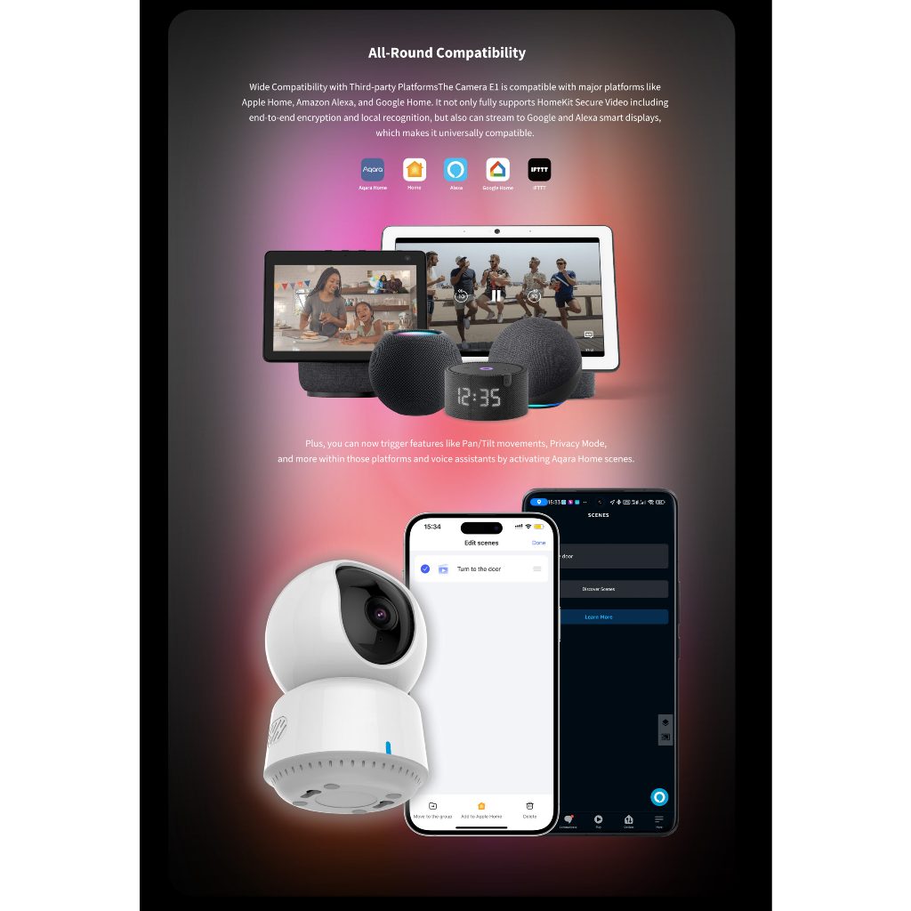 Aqara Camera E1 กล้อง WiFi สมาร์ทโฮม รองรับ Homekit, Google, Alexa, ประกันศูนย์ไทย