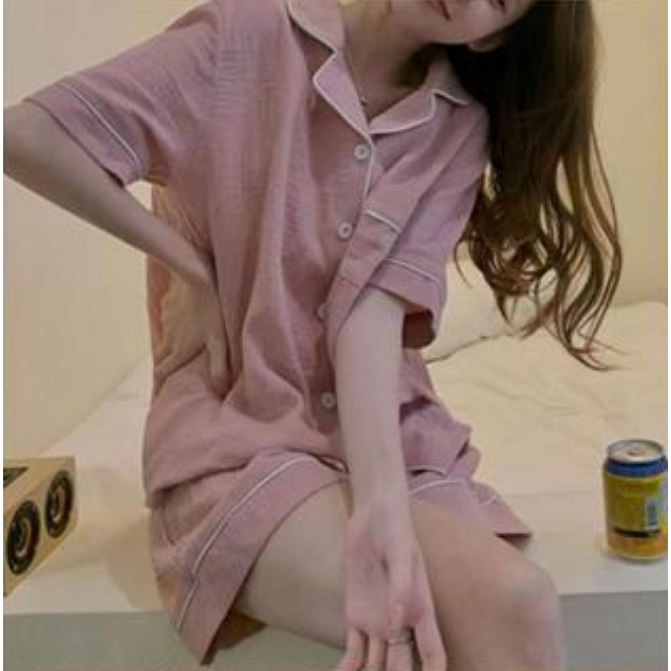 🔥(ราคาถูกที่สุด)  สไตล์ญี่ปุ่น-เกาหลี，ชุดนอนผู้หญิง， ชุดนอนผู้หญิง， ผ้าฝ้ายเนื้อนุ่ม， ขาสั้น+เสื้อ，M-2XL - รูปที่ 4