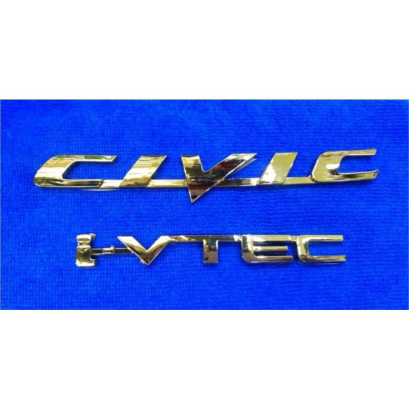 โลโก้ civic และ ivtec สีทอง สำหรับ civic FD